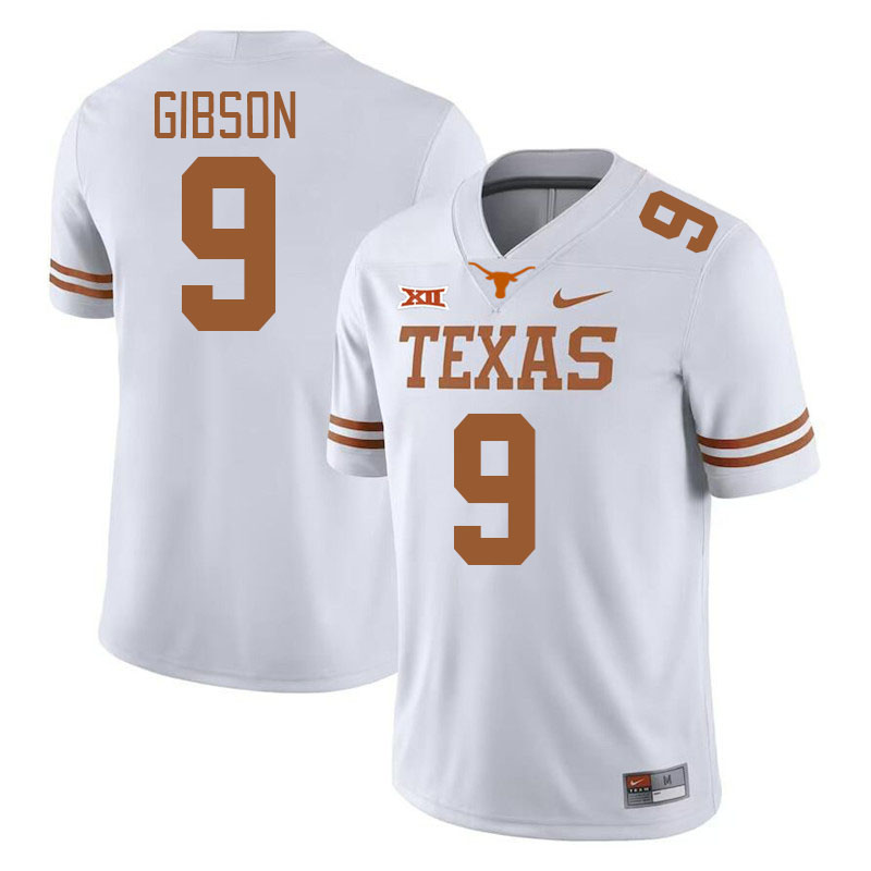 Men #9 Jerrick Gibson Texas Longhorns College Football Jerseys Stitched-White